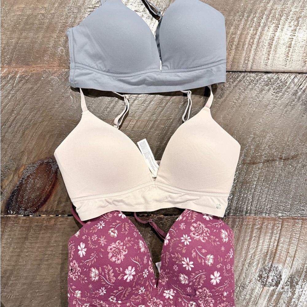 Lucky Brand Trio: Gray, Cream, and Pink Bras - Picture 2 of 2